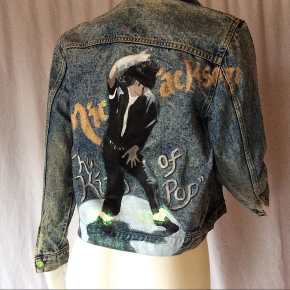Hand-painted Michael Jackson on 80’s Denim Jacket - Picture 6 of 8
